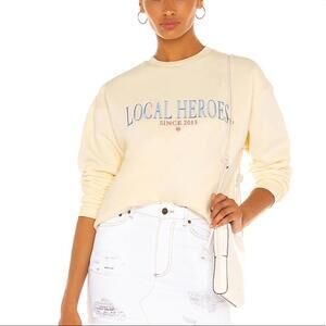 Local Heroes Since 2013 Cream Logo Sweatshirt Size Small NWT Made in Poland